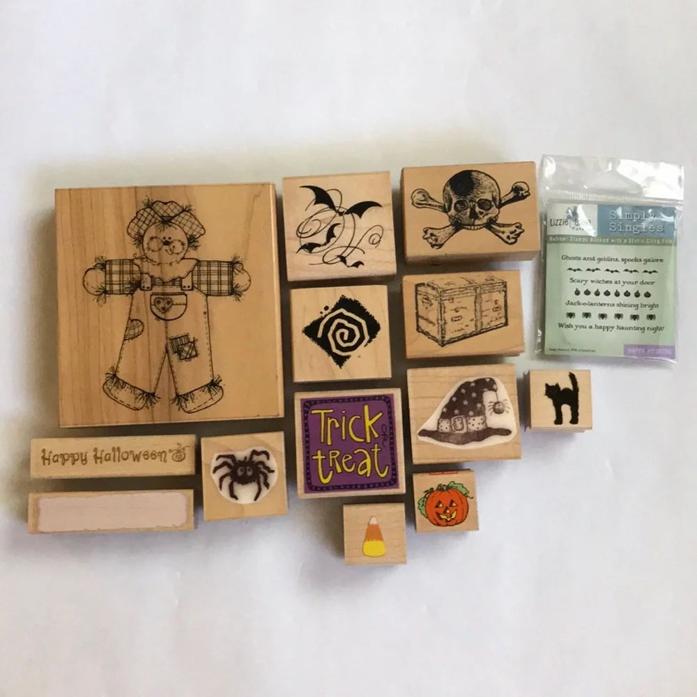 Halloween/trick-or-treat rubber stamp set